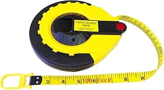 The Perfect Measuring Tape Company - Surveyor's Tape Measure - Rewinding and Compact - Dual Sided - 100' (feet) / 30m (meter)