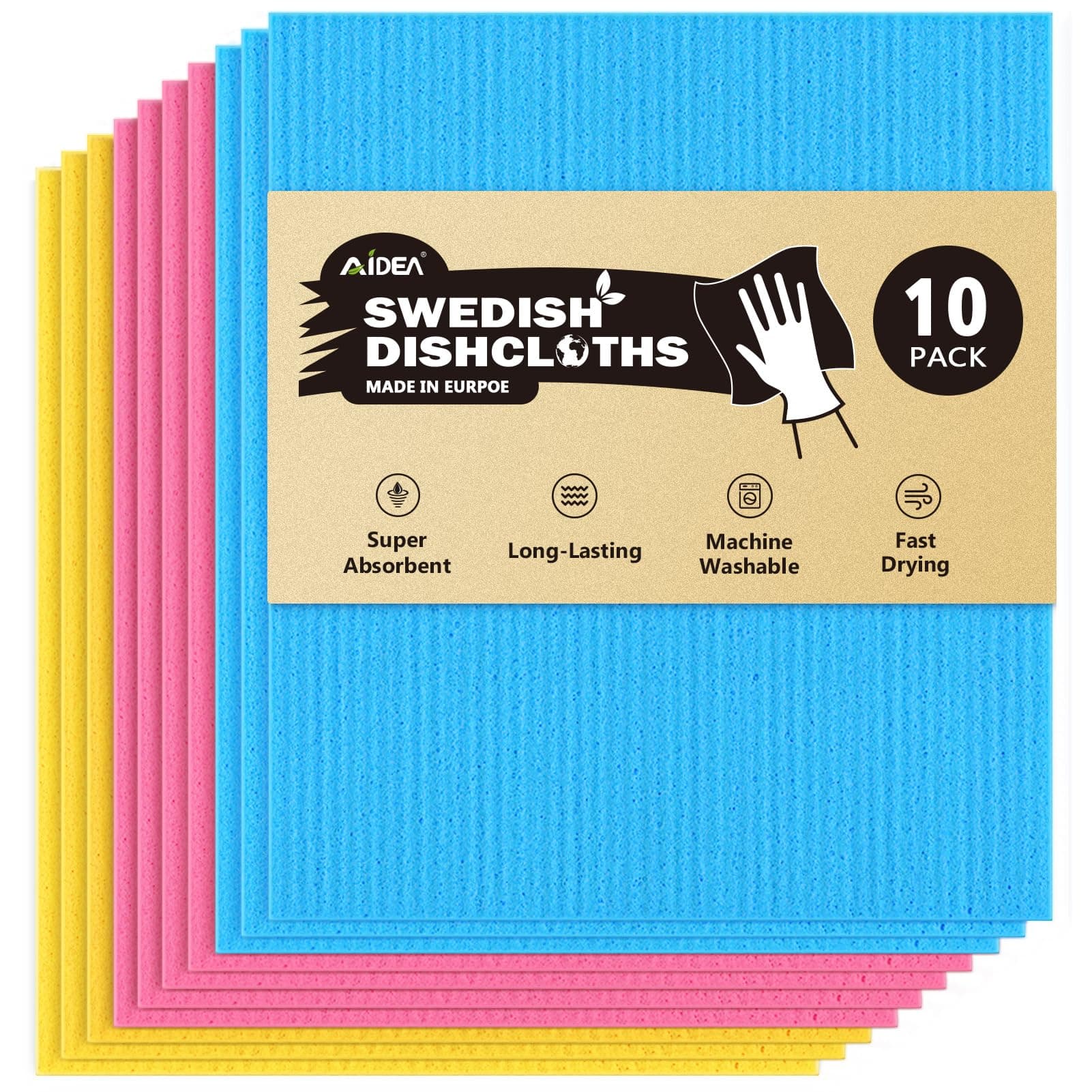 AIDEA Dish Cloth-10PK, 7" x 9"