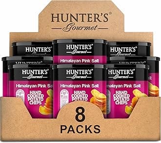 Hand-Cut Chips | Free from Preservatives & Artificial Colors | Cholesterol-Free | Himalayan Pink Salt Crisps | Great for Special Occasions | Non-GMO | Pack of 8 | 40g