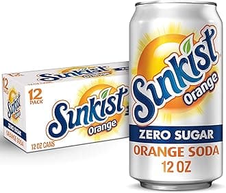 Sunkist Zero Sugar Orange Soda, 12 fl oz cans, 12 pack