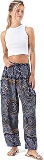 Happy TrunksHarem Pants for Women/Women’s Yoga Pants with Pockets (S-XXL) Hippie Clothes/Boho Clothes for Women/Beach Lounge