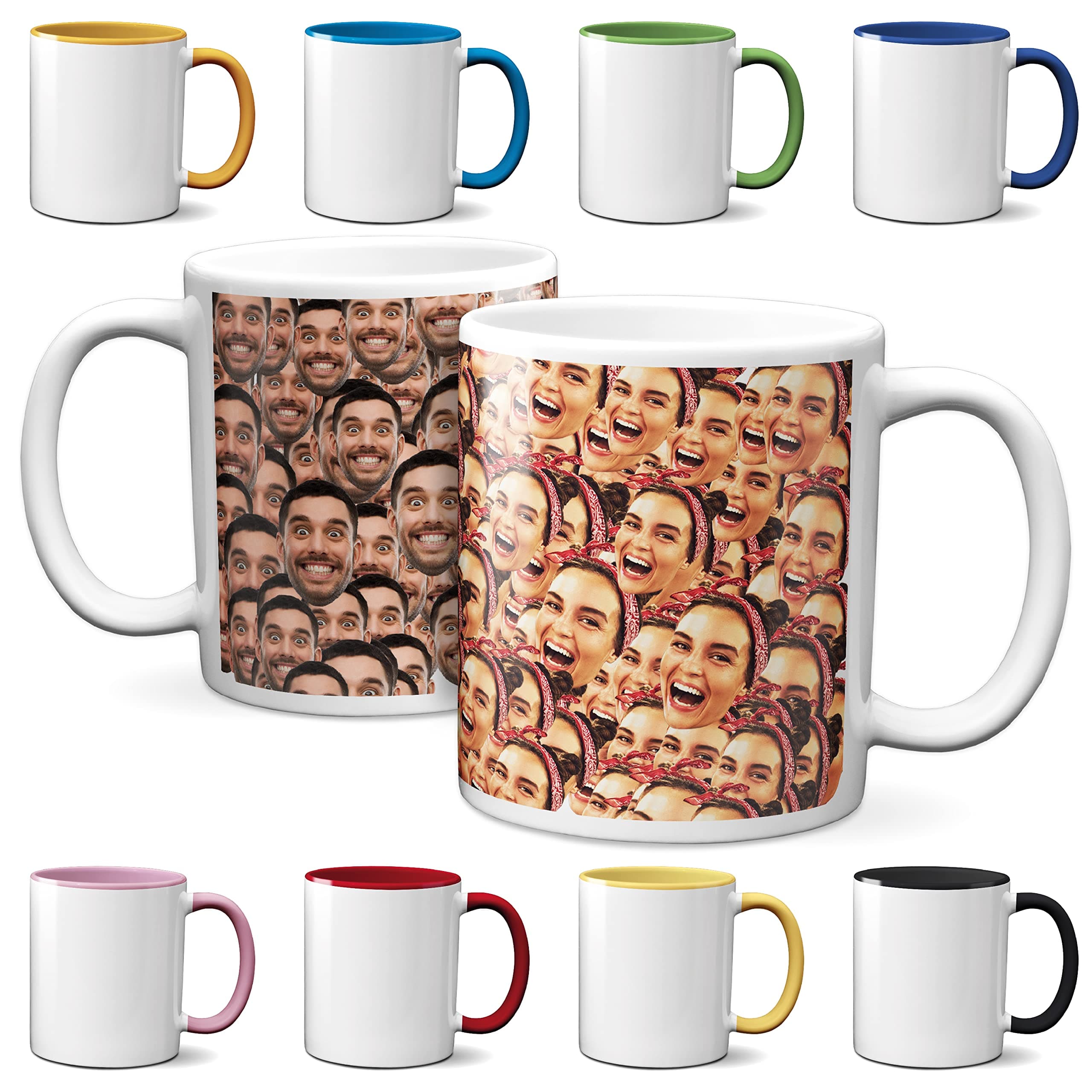 Custom Multiple Face Coffee Mug - Personalized Funny Mugs for Husband, Wife | 9 Colors & 2 Sizes | Gag Father's Day Gifts, Unique Gift for Men, Women, Multicolor