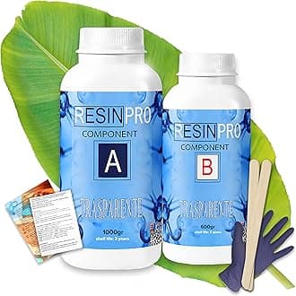 Resin Pro Epoxy Resin, 1.76 L Crystal Clear Epoxy Resin And Hardener Kit For Craft, Artwork, Jewellery Making, Table, Art Creations - Easy Ratio Resins - Heat Resistant (1.6 Kg)