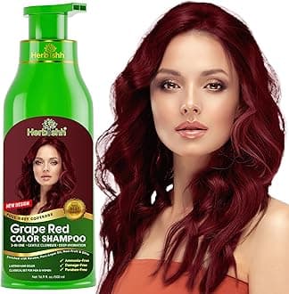Hair Color Shampoo For Gray Hair – Natural Hair Dye Shampoo – Colors Hair In Minutes–Long Lasting–500 Ml–3-In-1 Hair Color–Ammonia-Free | (Grape Red)