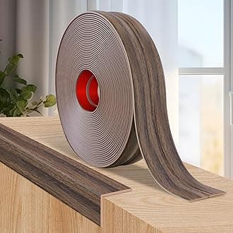 Flexible Wall Corner Protector Moulding Trim Peel and Stick Wall Corner Guards Edge Protector Self Adhesive Molding Trim Strip for Edge Ceiling (Smoked Brown Wood Grain, 0.8 in x 10 Ft)