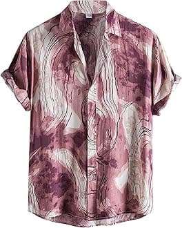 Leriya FashionMen's Rayon Regular Fit Shirt Casual Stylish | Short Sleeve | Printed Shirts| Summer Button Down