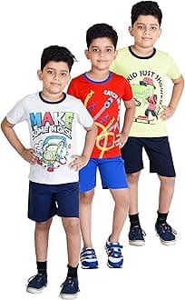 Boys Cotton Half Sleeve T-Shirt and Shorts Set