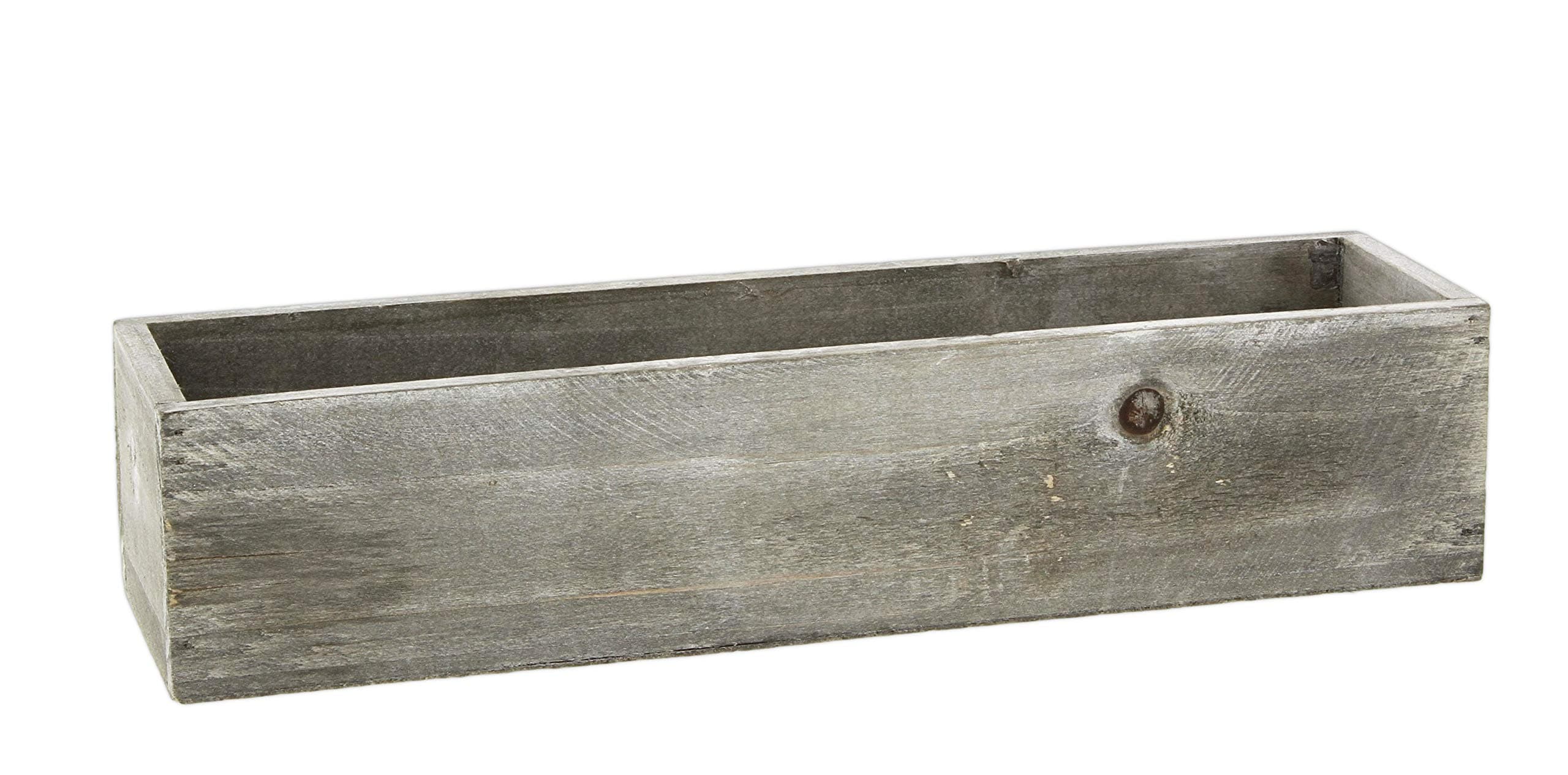 Rectangular Wooden Planter Box, 3" x 13" - Unique Wood Plant Box for Indoor Outdoor Home Garden Decor