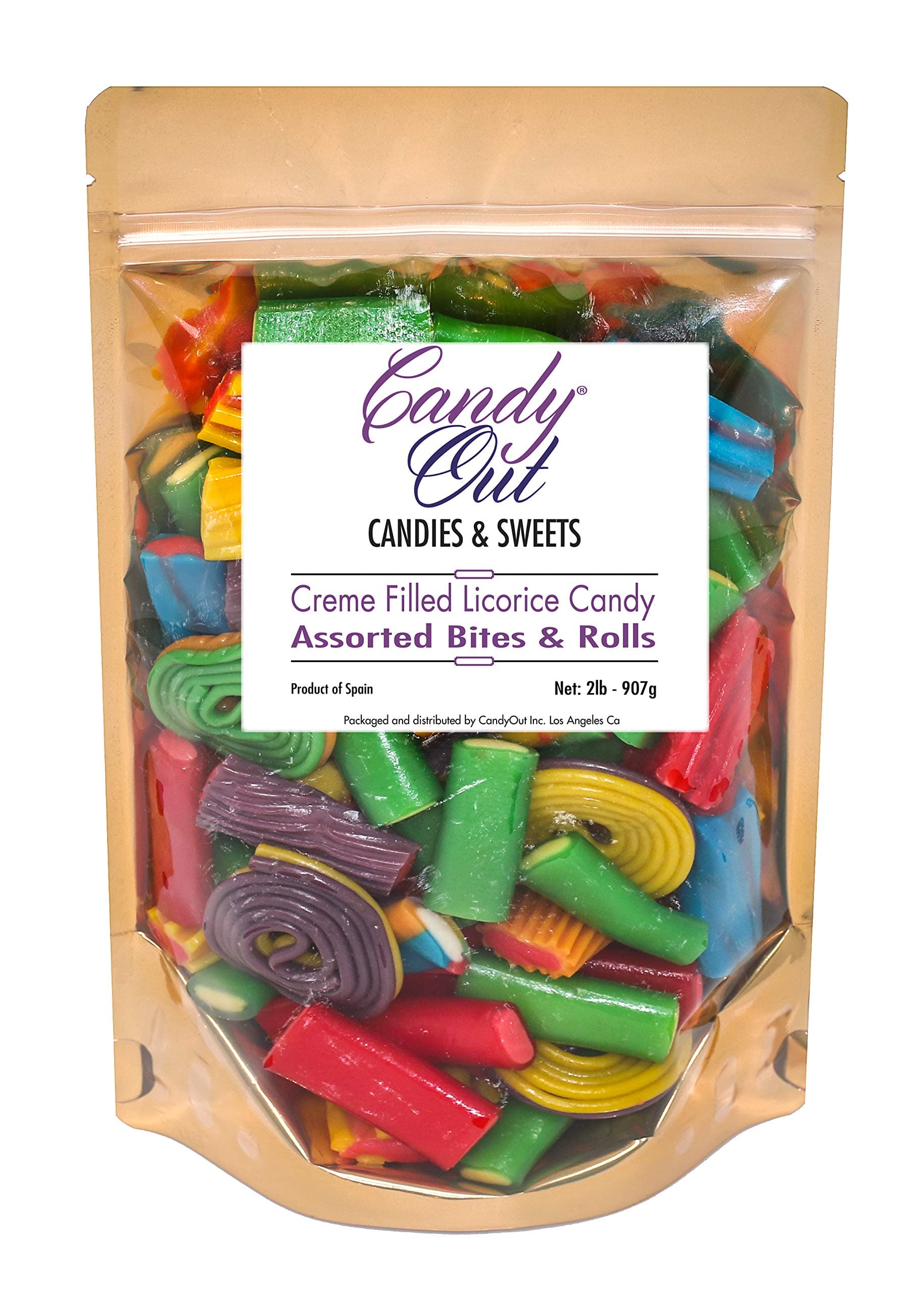 CandyOut Cream Filled Bites and Rolls Licorice Candy 2 Pound Kollisions