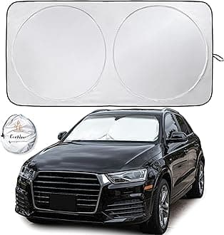 Car Windshield Sun Shade - Blocks UV Rays Sun Visor Protector, Sunshade To Keep Your Vehicle Cool And Damage Free,Easy To Use, Fits Windshields of Various Sizes (Classic 59 x 27.55 inches)