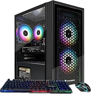 STGAubron Gaming PC Computer Desktop, Radeon RX 560 4G GDDR5, Intel Core i5 up to 3.6G, 16G RAM, 512G SSD, WiFi 6, BT 5.0, RGB Fan x 3, Windows 11 Home