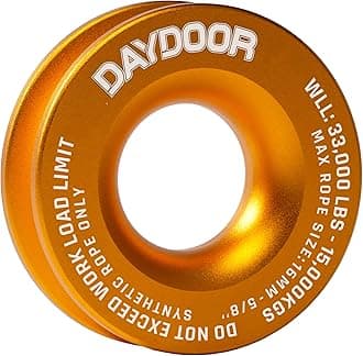 DAYDOOR Winch Snatch Recovery Ring, 66,000 lbs Breaking Strength (33,000 lbs WLL), Compatible with Soft Shackle and Synthetic Rope for SUV UTV ATV Truck Off-Road Recovery(Gold)
