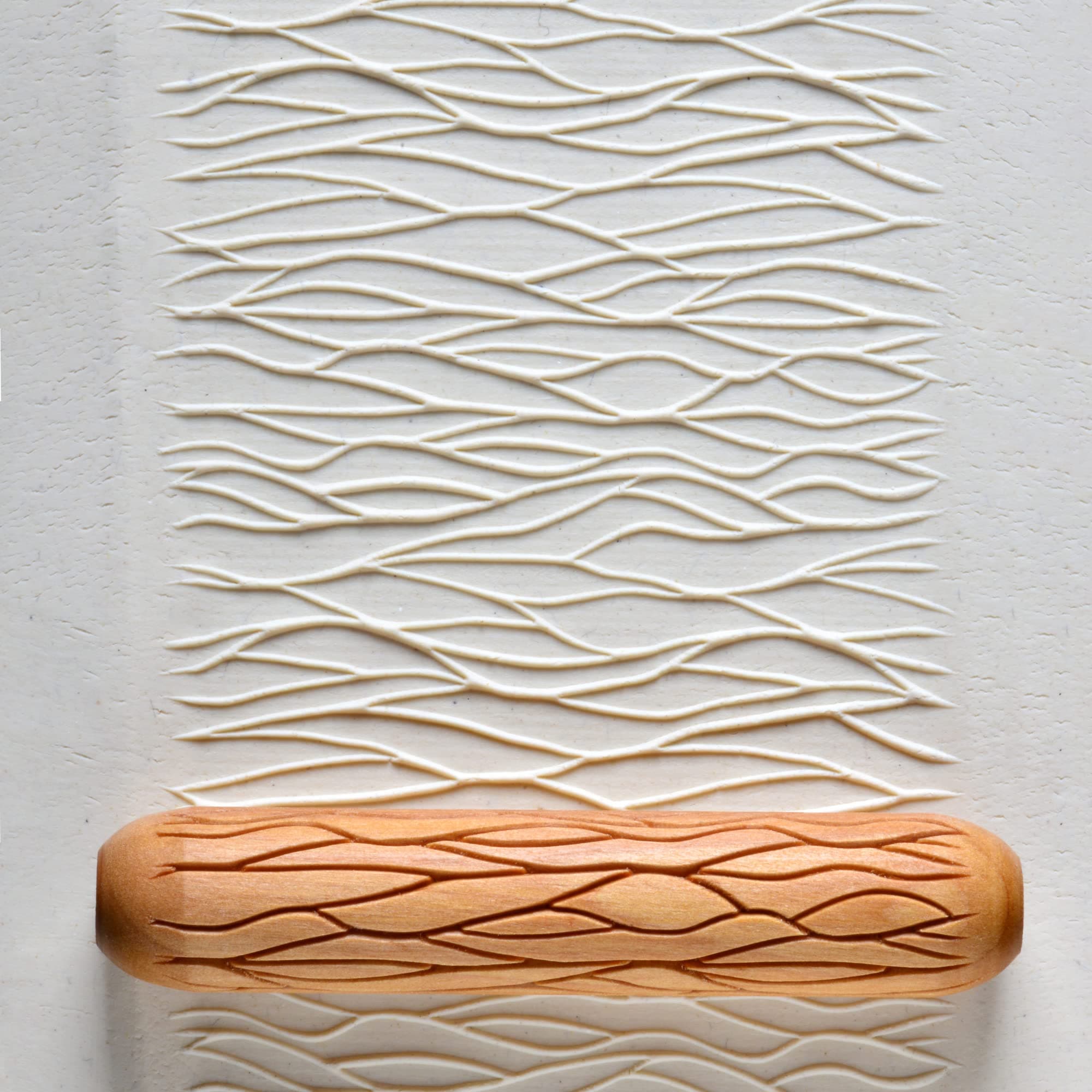 MKM Pottery Tools Wood Big Hand Rollers for Clay (BHR-88 Sedimentary Layers 2)