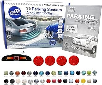 Dolphin AutomotiveDPS450 Reverse Parking Sensors In 32 Colours 4 Ultrasonic Radar Sensors Kit Audio & Display Alert System - Red