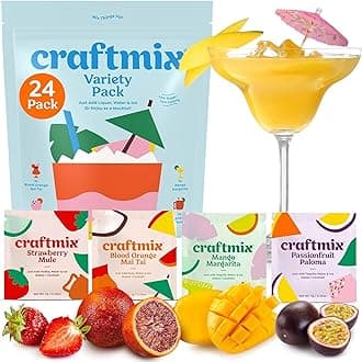 Craftmix Variety Pack Cocktail & Mocktail Drink Mixer, Skinny Mixes - Water Flavoring Packets - Made With Real Fruit - Vegan Low-Carb, Low-Sugar, Non-GMO, Dairy Free, Gluten Free, 24 Pack