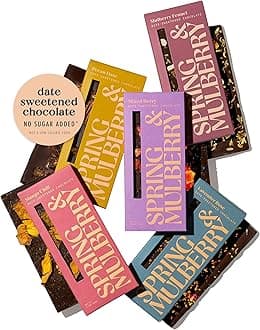 Spring & Mulberry Date Sweetened Chocolate - Limited Edition Holiday GIft Set - Embellished Collection - Hand-Topped Ingredients