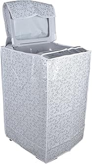 Classic® Top Load Washing Machine Cover Suitable for LG 8 Kg, 8.5 Kg, 9 Kg, 9.5 Kg, 10 Kg (63cmsX63cmsX93cms, White & Grey)