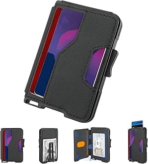 Wallet for Men, Slim Wallet for Men with Money Clip, Pop Up Card Case, RFID Blocking Bifold Wallets, Minimalist Leather Slots Credit Card Holder with Gift Box