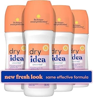 Unscented Roll On Deodorant & Antiperspirant for Women - Hypoallergenic for Sensitive Skin, 2X Longer Sweat Protection, 72Hr Sweat & Odor Protection, Womens Deodorant, 3.25oz (4 Pack)