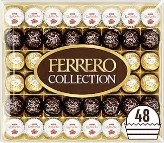 Ferrero Collection Chocolate Gift Set, Assorted Dark, Milk, Chocolate and Coconut, and Almond, Box of 48 Chocolates, 518 g