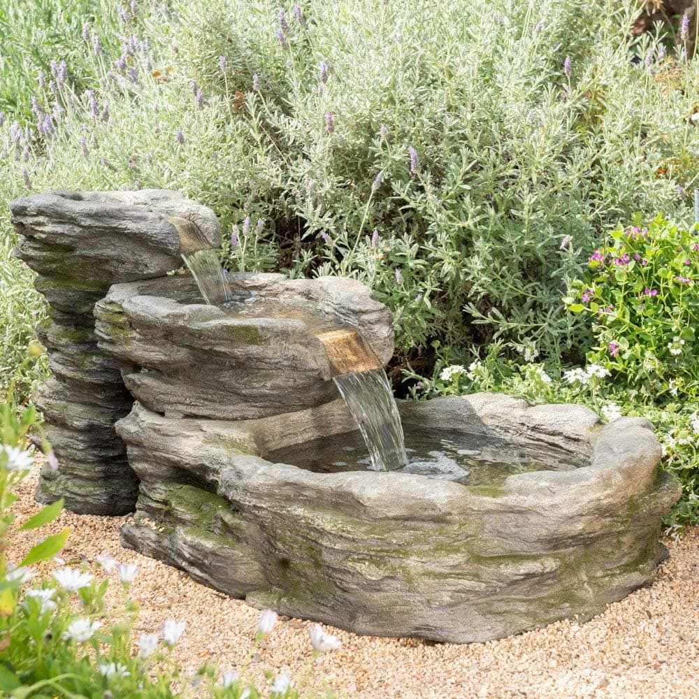 Stone River Water Feature with Lights…