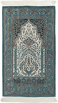 Islamic Prayer Rugs - Men & Women, Thick Ramadan Praying Mat - Muslim Gifts (Turquoise)