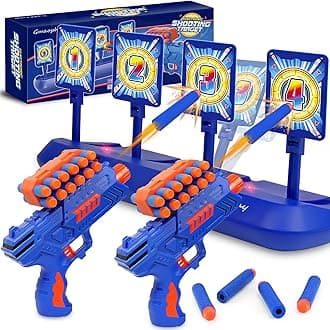 GMAOPHY Digital Shooting Targets with 2 Foam Dart Toy Blaster, Kids Shooting Game Toys, Electronic Scoring Auto Reset 4 Targets, Birthday for Ages 5 6 7 8 9 10+ Years Old Kids Boys Girls