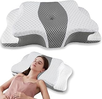 Pain Relief Cervical Pillow for Neck Support,Adjustable Ergonomic Pillow Cozy Sleeping,Odorless Orthopedic Memory Foam Pillows,Contour Bed Pillow for Side Back Stomach Sleeper