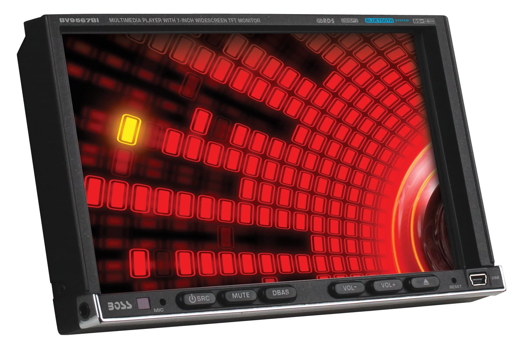 BOSS Audio Systems BV9557 Double-DIN 7-Inch Touchscreen TFT AM FM RDS Receiver