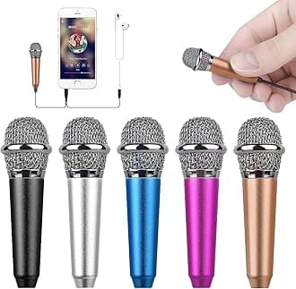 Mini Portable Vocal/Instrument Microphone For Mobile phone laptop Notebook Apple iPhone Sumsung Android With Holder Clip - Golden