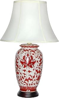 Red Lantern Classic Design Porcelain Lamp