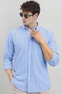 Men's Casual Printed Striped Stylish Latest Formal Shirt for Men