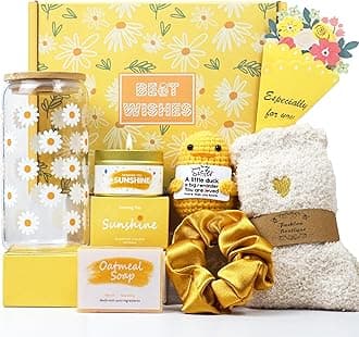 Sister Gifts, Sisters Gifts from Sister, Unique Gift for Sisters Birthday Gift Set for Her Stocking Stuffer with 16oz Glass Cup -Brighten up Her Day!