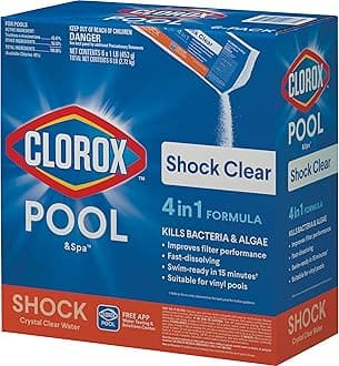 Clorox Pool & Spa Shock Clear, Swim-Ready in 15 Minutes, Fast-Dissolving for Crystal Clear Water 6-Pack