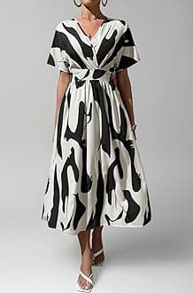 Leriya Fashion Printed Maxi Dress for Women | Trendy Long One Piece Summer Outfit | Lightweight Flared Dress for Casual & Holiday Wear