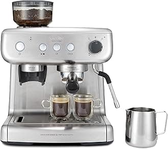 Barista Max Espresso Machine | Latte & Cappuccino Coffee Maker with Integrated Bean Grinder & Steam Wand | 2.8 L Water Tank | 15 Bar Italian Pump | Stainless Steel