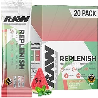RAW Replenish Box, Premium Electrolytes Powder Recovery Formula, Watermelon Mojito (20 Sticks) - Flavored Electrolyte Drink Mix Supplement for Hydration, Replenishment, Endurance & Performance