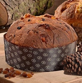 Pastry Chef's Boutique Deluxe Corrugated Panettone Paper Pan Mold Large Low - 8-1/4" x 2-3/4" - Pack of 6