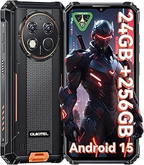 G1 Rugged Smartphone - Android15, 24GB RAM+256GB ROM+1TB,10600mAh Battery,48MP Camera,6.52" Rugge phone,IP68/69K Waterproof 4G Dual Sim-free&Unlocked Mobile Phones,NFC,OTG,GPS,2025 (Orange)