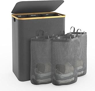 Dark grey laundry basket with lid