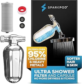 Ultra Shower Filter- Shower Head Water Filter & Cartridge- 150 Stage Equivalent, Removes Up to 95% of Chlorine, Heavy Metals for Soft Hair & Skin (Luxury Polished Chrome, V2 Improved Design)