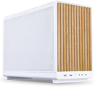 Lian Li A3-mATX PC Case - Wood Edition - Micro ATX Case - Supports 360mm AIO Cooler & 415mm GPU - Wood Front Panel - No Fans Included - White (A3W-WD)
