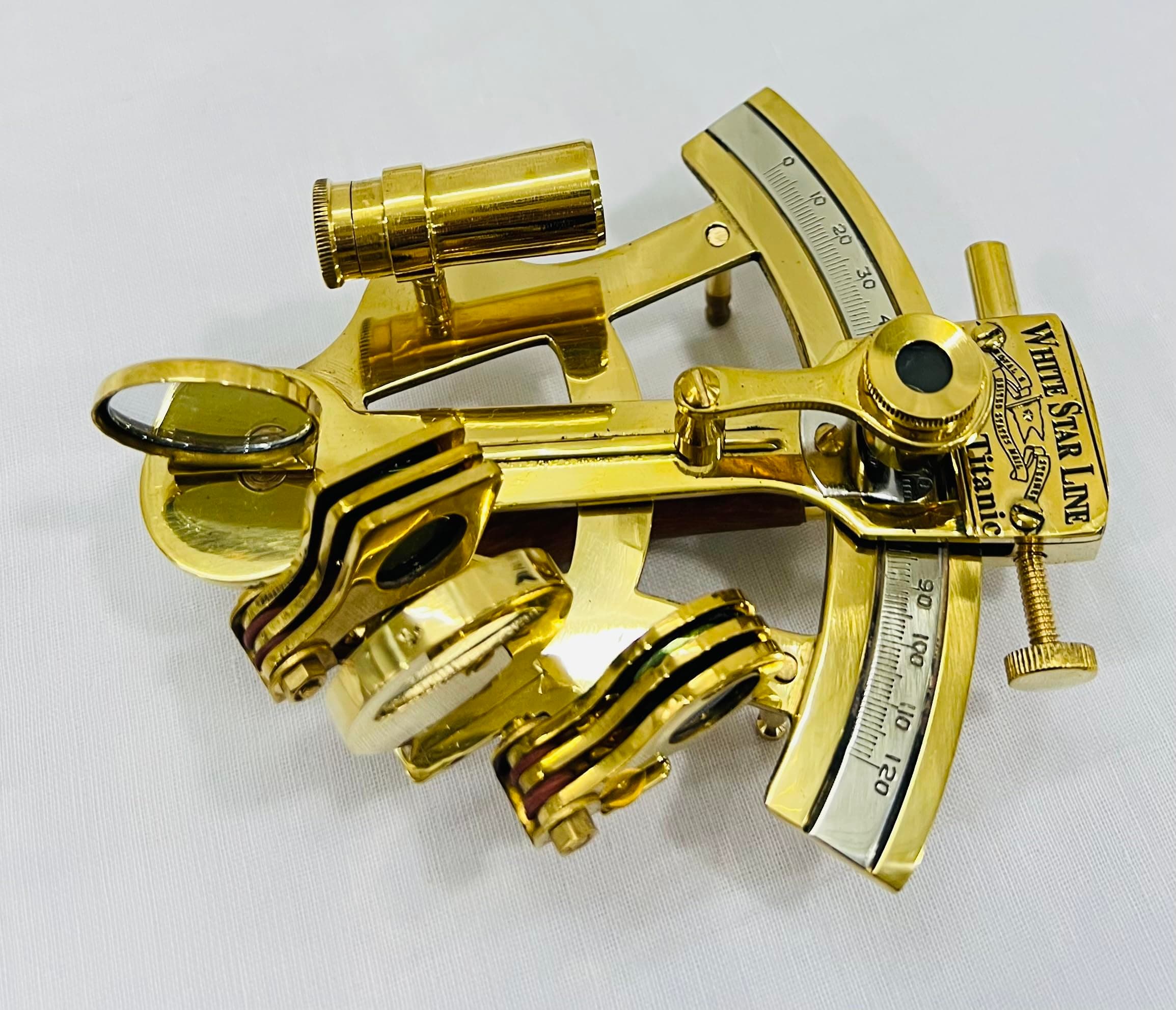 Titanic Memorabilia Brass 5"Sextant-White Star Line-Solid Brass Sextant