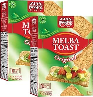 Snacktery Original Melba Toast Crackers - All Natural Thin and Crispy Flatbread Crackers - Classic Mini Toasts for Dips, Spreads, Salads - Tostadas Melba - 7 Oz, Pack of 2