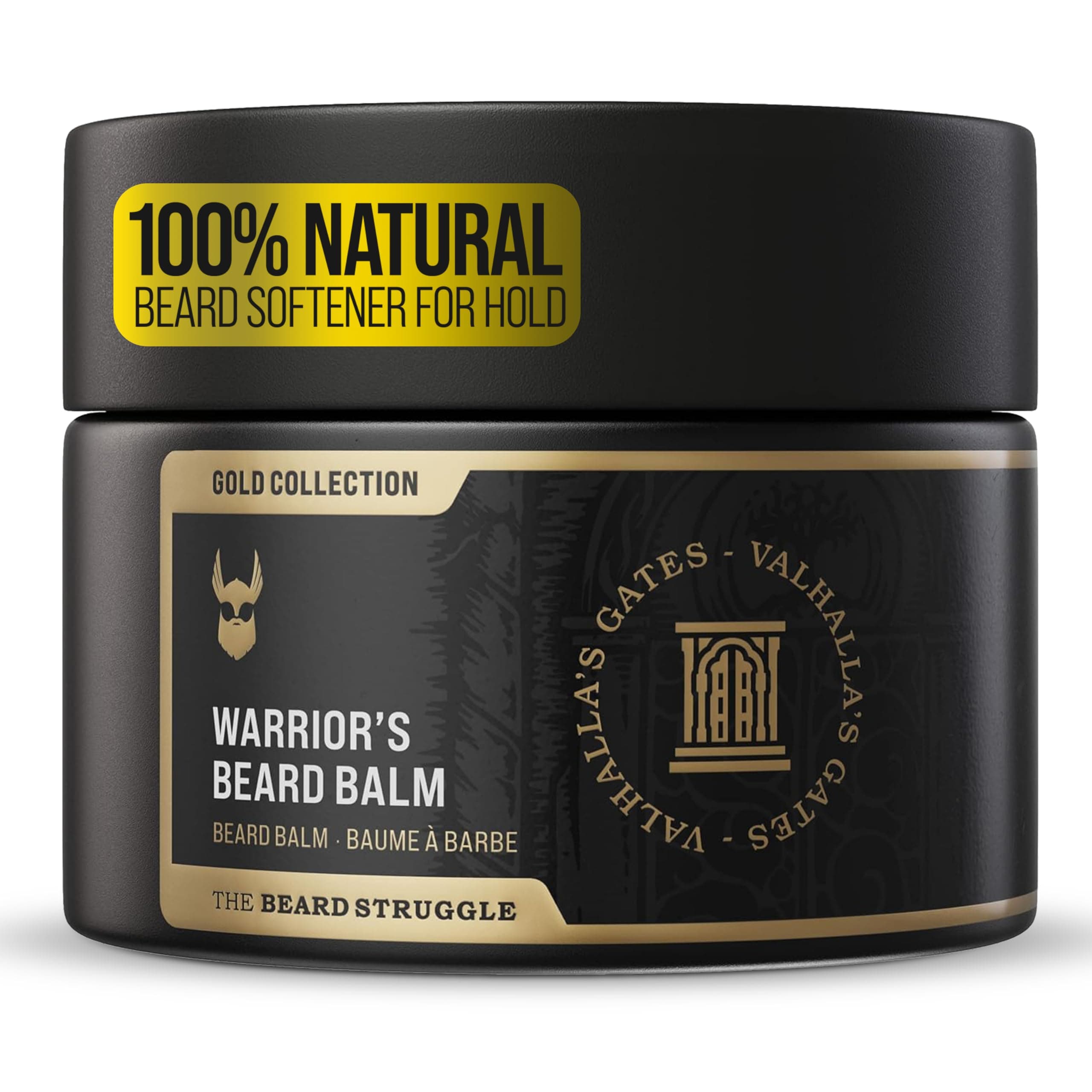Warrior’s Beard Balm - Gold Collection, Valhalla's Gates - Non-Greasy Low-Hold Formula, Luxurious Cologne-Grade Fragrances 100% Natural and Plant-Based Ingredients - 50g
