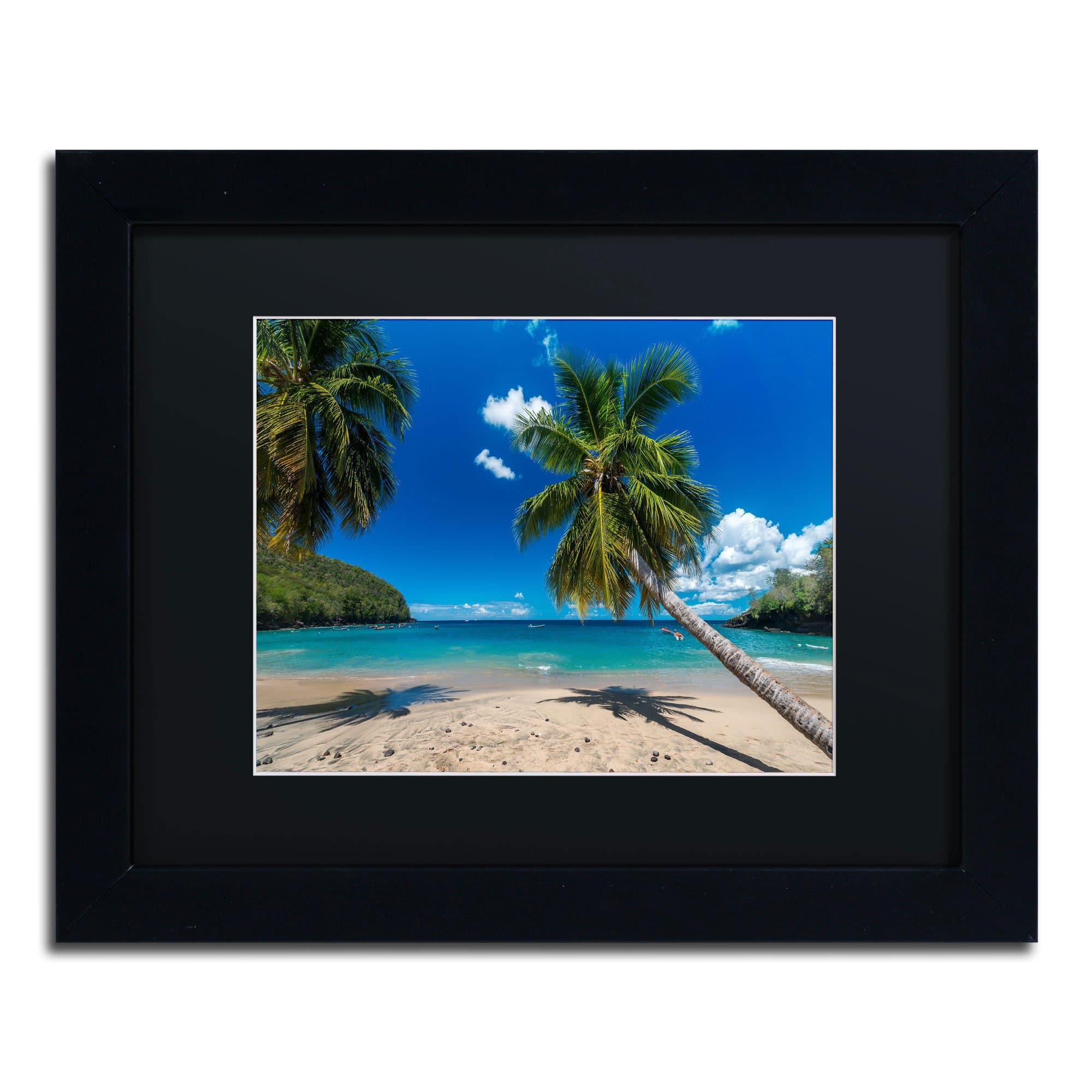 Martinique Artwork by Mathieu Rivrin Frame, 11 by 14-Inch, Black