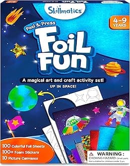 Skillmatics Foil Fun - Space, No Mess Art for Kids, Craft Kits & Supplies, DIY Creative Activity, Travel Toys, Gifts for Boys & Girls Ages 4, 5, 6, 7, 8, 9