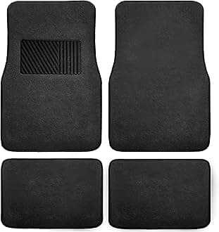 FH Group F14403Black Universal Fit Carpet Black Automotive Floor Mats Fits Most Cars, Suvs And Trucks With Heel Pad Deluxe