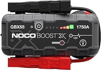 Boost X GBX55: 1750A UltraSafe Jump Starter – 12V Lithium Battery Booster Pack, Portable Jump Box, Power Bank & Jumper Cables - for 7.5L Gas and 5.0L Diesel Engines