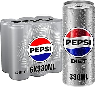 Diet Pepsi, carbonated soft drink, cans, 330 ml pack of 6